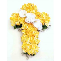 cemetery flower,cross silk flower