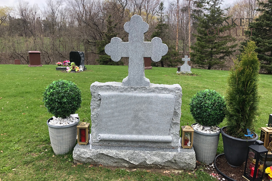 cross shaped monument, cross headstone