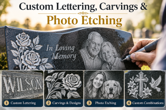Etching photo headstone | Custom monument memorials