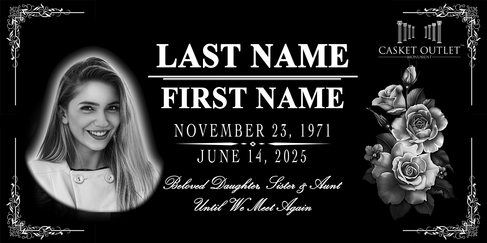 cemetery grave marker, impact etching photo