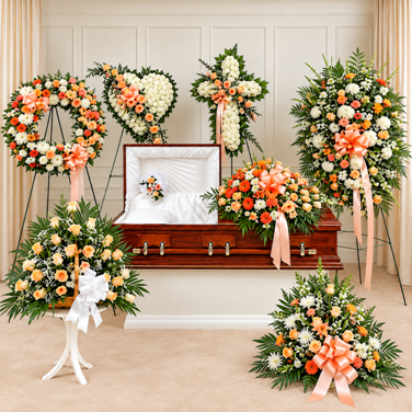 Funeral flowers | Peach color