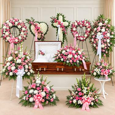 Funeral flowers | Pink & white color