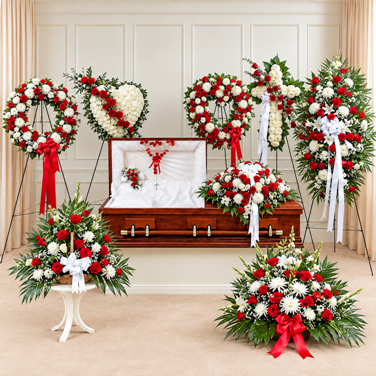 Funeral flowers | Red & white color