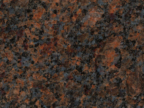 Mahogany granite sample — Rich reddish brown with dark veining.